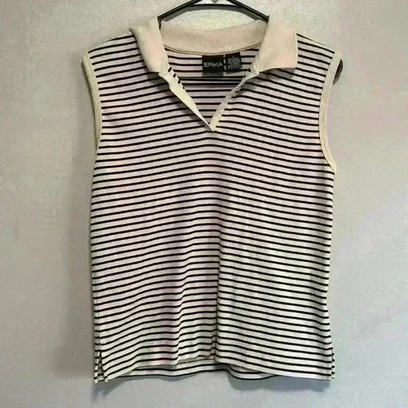 Vintage Erika tank top with collar Size large - Picture 1 of 5
